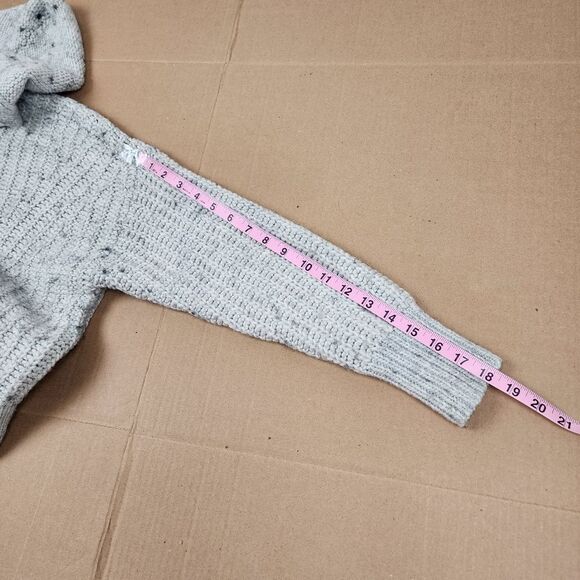 Lucky Brand Hooded Sweater Grey Knit Crop Size M - Picture 8 of 13